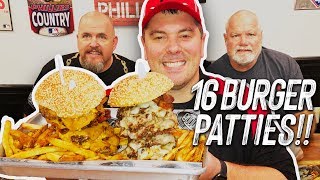 Buddy's 16-Patty "Enemy" Burger Challenge Record near Philadelphia!!
