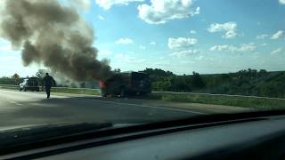 Ford Explorer on fire in New Concord OH, 70 Westbound 6/2/2017