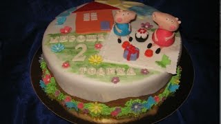 Торт Свинка Пеппа Peppa.    Торт Один Годик Девочке.