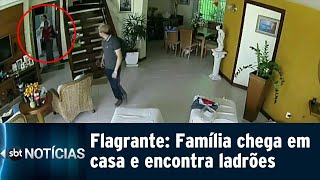 Vídeo mostra família encontrando ladrões dentro da própria casa | SBT Notícias (13/09/18)