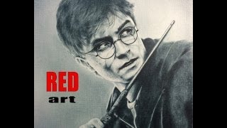 Рисуем портрет в технике Сухая кисть Гарри Поттер.Speed Drawing Portrait Harry Potter Dry Brush