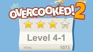 Overcooked 2. Level 4-1, 4 stars. 2 player Co-op