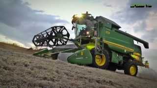 JD T550 Hillmaster mit Zürn PremiumFlow drischt Lager-Einkorn