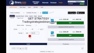 BINARY.COM, Volatility 50 Index, Best Strategy Trading binary.com