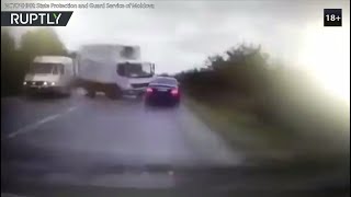 Момент аварии с участием кортежа президента Молдавии попал на видео