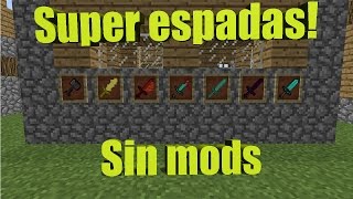 SUPER ESPADAS SIN MODS!!! | COMANDOS MINECRAFT VANILLA 1.9