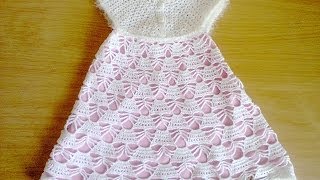 Платье для девочки (вяжем крючком) ч.1.  Dress for girls (knit crochet) p.1.