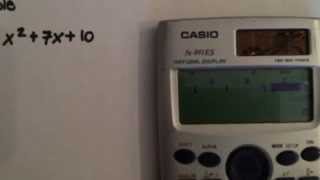 Factoring a simple quadratic equation using a calculator (Casio fx-991ES)