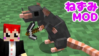【ねずみMOD】かわいい｢ねずみ｣と冒険するマインクラフト【赤髪のとも】