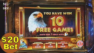 ?Hihg Limit Slot Play? Eagle Bucks Slot Machine Bonus Won $20 Bet ?? LIVE SLOT PLAY??