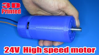 How to make a high speed 24V motor | 3D printed DC motor