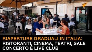 Riaperture graduali in Italia: ristoranti, cinema, teatri, sale concerto e live club