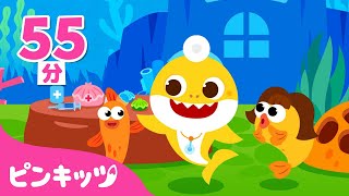 もしもし????先生大変です！ | ベイビーシャークと病院ごっこ | Five little monkeys, コンブでジャンプ, ゆびあそびサメかぞく | 子どもの歌 | ピンキッツ・ベイビーシャーク