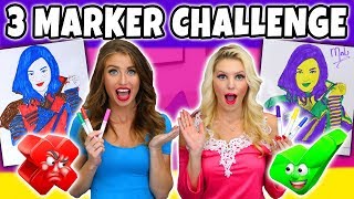 3 MARKER CHALLENGE. WE DRAW DISNEY CHARACTERS. (2018)
