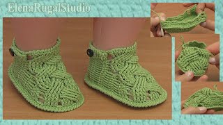 Вязаные пинетки крючком Урок 82 часть 2 из 2