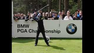 Rory McIlroy Driver Golf Swing (face-on view) - BMW PGA Championship, May 2015.