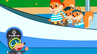 Famille d'Écureuil - Plongeur vs Pêcheurs Animé 2023 en Français