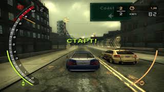 Need for Speed Most Wanted Режим Драг-рейсинг карта Угол Кэмден лучшее время 30.83 на М3 GTR