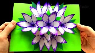 Basteln mit Papier: DIY Blumen Pop-Up Karten - 3D - DIY Geschenke selber machen