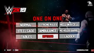 WWE 2K19 ALL 30+ MATCH TYPES - Ambulance Match, Buried Alive & More | Concept/Notion | PS4/XB1