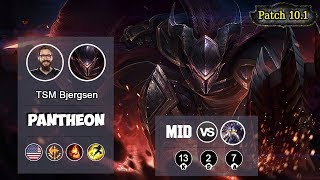 TSM Bjergsen Pantheon MID vs Kassadin | LOL | S10 NA D1 - Full Gameplay
