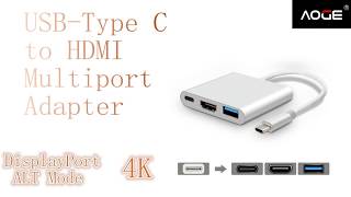AOGE Use the Type C to HDMI Multiport Adapter connect PC