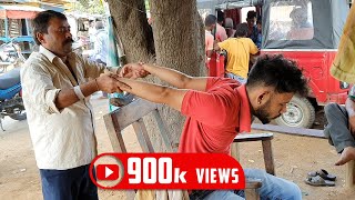 Street Barber head massage with neck cracking | Indian Massage