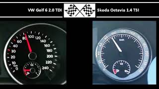 VW Golf 6 2.0 TDI VS. Skoda Octavia 1.4 TSI - Acceleration 0-100km/h
