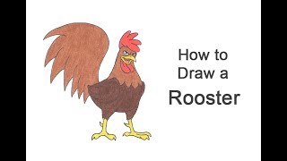 How to Draw a Rooster (Cartoon)