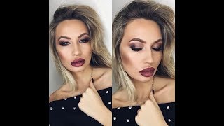 ЯРКИЙ КРАСИВЫЙ МАКИЯЖ В КРАСНО РОЗОВЫХ ТОНАХ