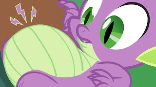 Spike eats a big gem and gets a big tummy! ? Stuffing