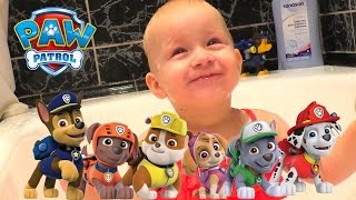 ♥ Щенячий Патруль Игра В ВАННОЙ с пеной и шариками PAW Patrol in bath with foam and balls