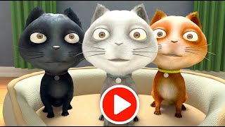 Три кота - мультфильм и песенка ? Three Little Kittens на русском!