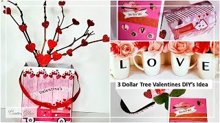 DIY Challenge || 3 Dollar Tree Valentines Day DIY  Ideas for 2020