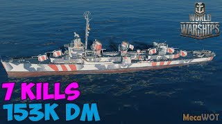 World of WarShips | Fletcher | 7 KILLS | 153K Damage - Replay Gameplay 1080p 60 fps