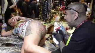 BIG STOMPER - No Limits Tattoo Convention NYC 2016 (BLACK & GREY TIME-LAPSE) HD