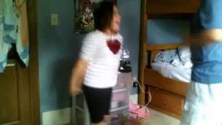 Girl gets stabbed by bowie knife 2.