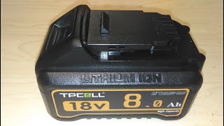 Мощный и недорогой аккумулятор TPCELL 8,0Ah для инструмента DeWalt 18V