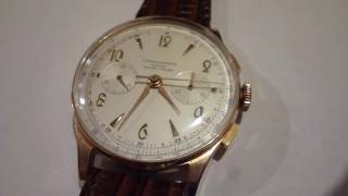 a 1940s chronograph Landeron calibre running
