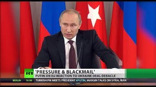 Putin: EU pressuring & blackmailing Ukraine over trade deal suspension