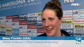 BCN2013: Missy Franklin (USA) Winner of Womens 200m Freestyle