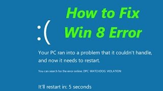 How to remove blue screen error in windows 8..