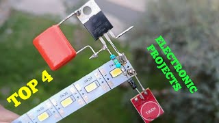 TOP 4 ELECTRONIC PROJECTS WITH MOSFET Z44N, LED, BRIDGE RECTIFIER & LED STRIP