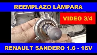 Renault Sandero. Reemplazo de Lámpara H4 Luz baja quemada. 3/4