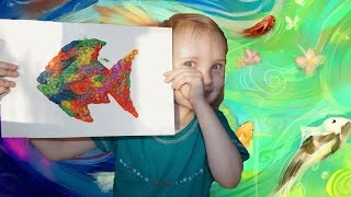 Картина из пластилина-Рыбка // Развивающее видео - лепка для детей