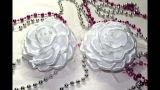 РОЗЫ ИЗ АТЛАСНОЙ ЛЕНТЫ , МК / DIY ROSES OF SATIN RIBBONS