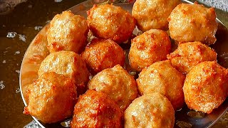 【小穎美食】炸丸子最忌直接加鹽和澱粉，大廚訣竅告訴你，外酥里嫩放涼不回軟