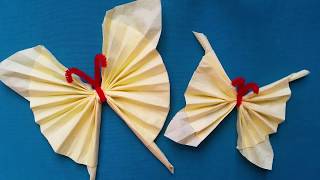 Бабочки из салфеток. Butterflies from napkins