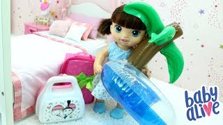 BABY ALIVE ALICE MOSTRANDO MALINHA E LANCHEIRA DA CRECHE