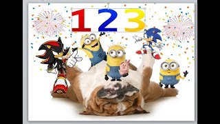 MINIONS e SONIC dançando no CACHORRO dormindo!! MINIONS AND SONIC DANCE ON MY DOG!!!!!
